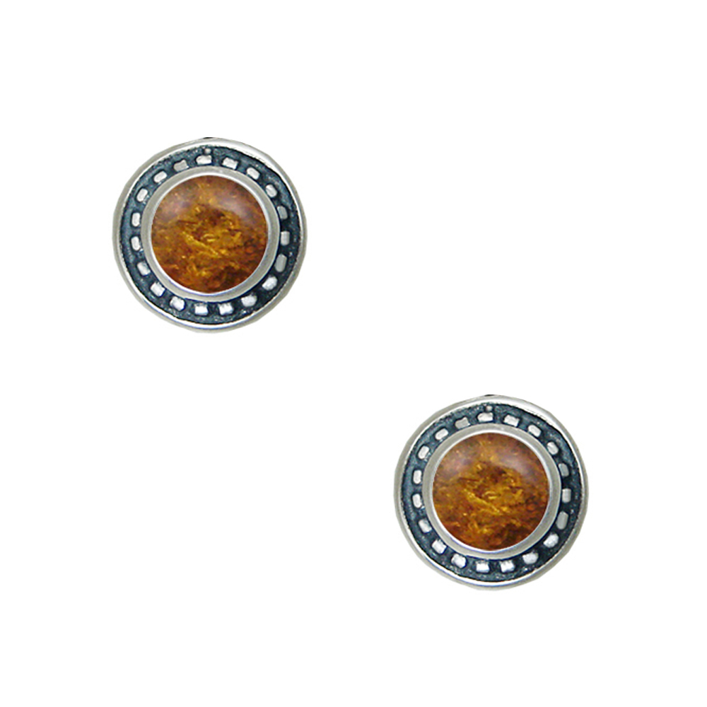 Sterling Silver Petite Amber Post Stud Earrings